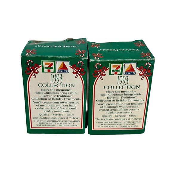 Citgo 7 Eleven Traditions Christmas Ornament Vintage 1993 In Box Frosty Penguin - Picture 6 of 12